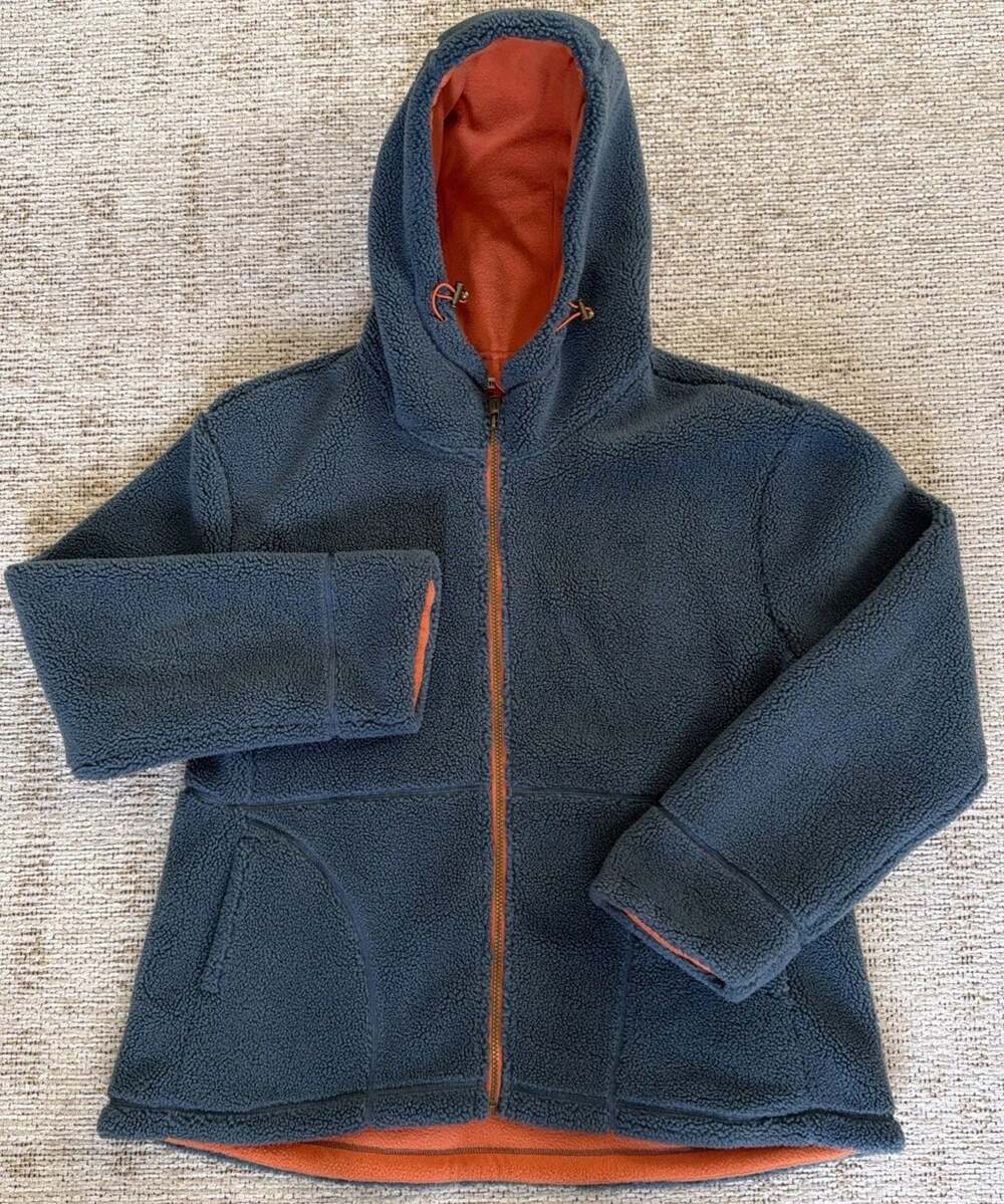 Pendleton Dry Goods Sherpa Fleece Full-Zip Hooded Jacket Blue Orange XL